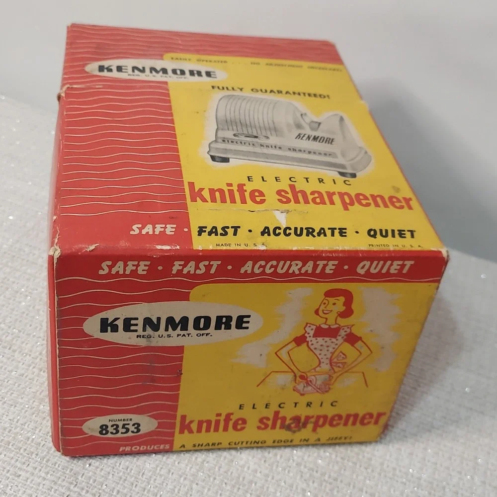 Vtg Kenmore Electric Knife Sharpener Model 8353 w/original Box, Pamplet, Booklet